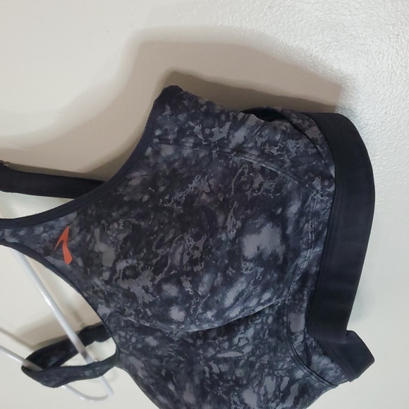 Brooks Maia Mid-Impact Underwire Sports Bra Size 34E Black Grey Marbled - Picture 4 of 11